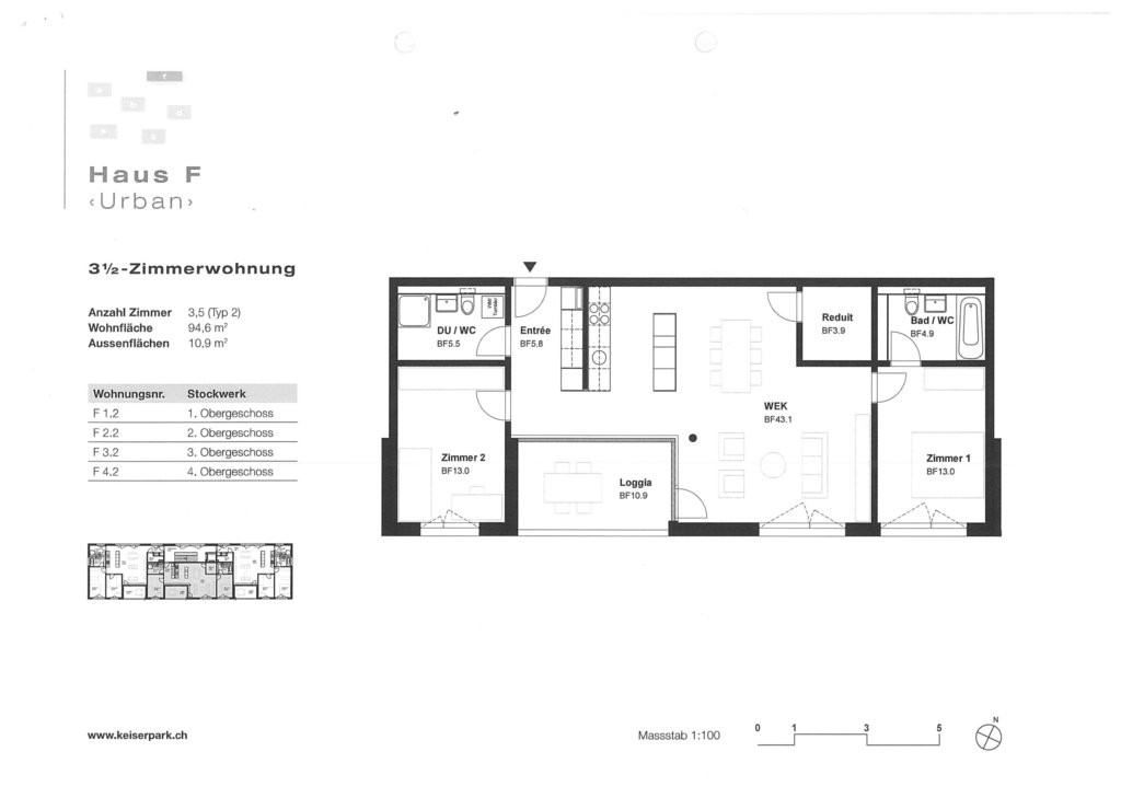 3 ½ rooms apartment