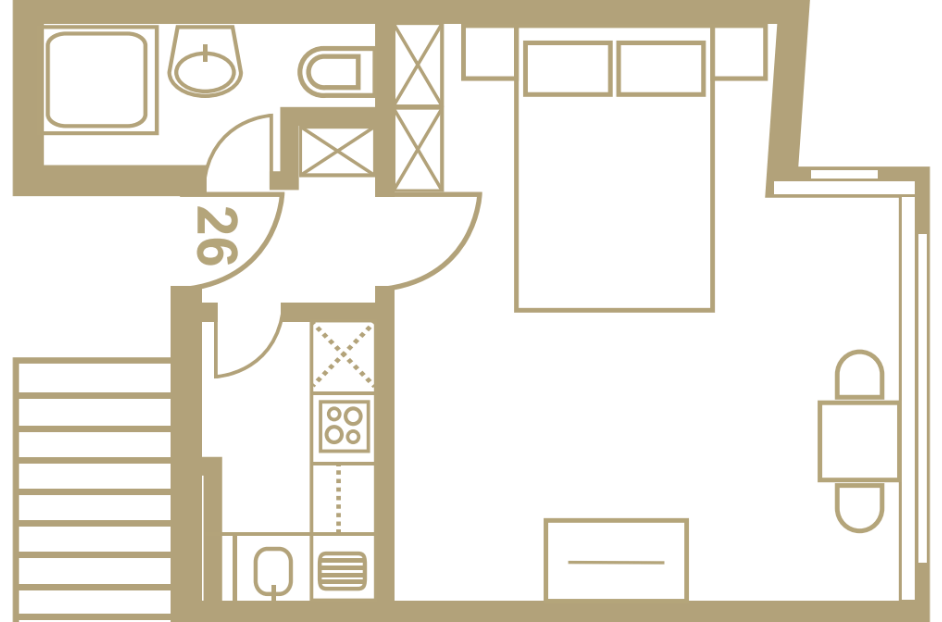 1 ½ pièces appartement meublé