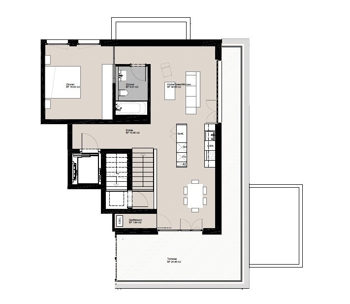 2 ½ rooms attic flat