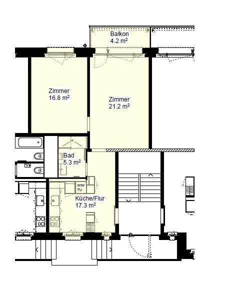 2 rooms apartment
