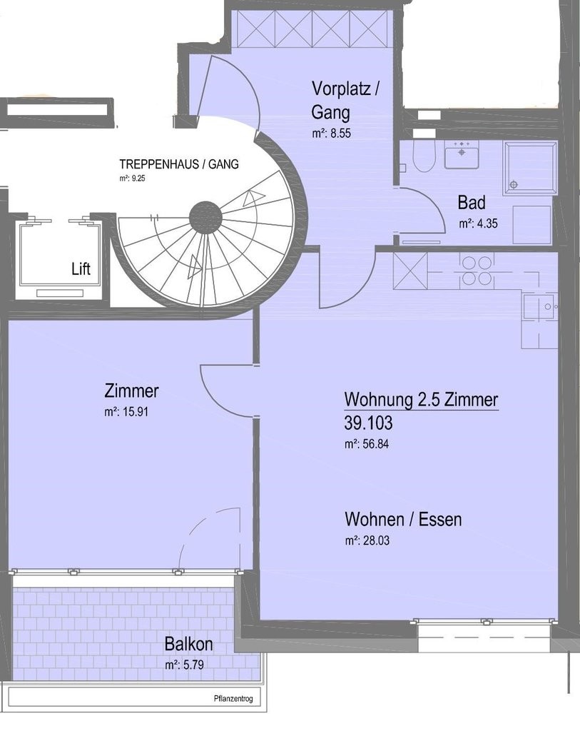 2 ½ rooms apartment