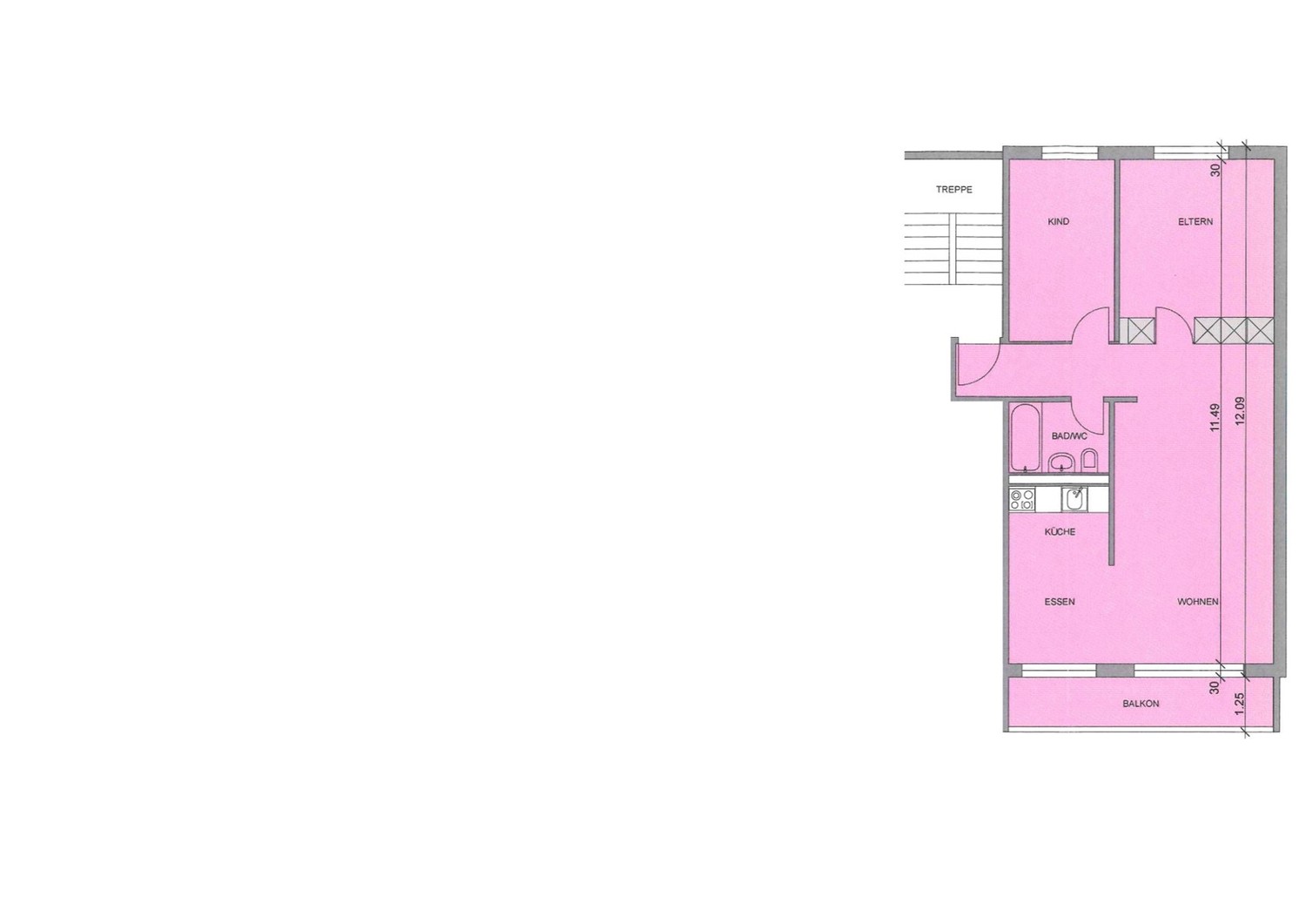 3 ½ rooms apartment