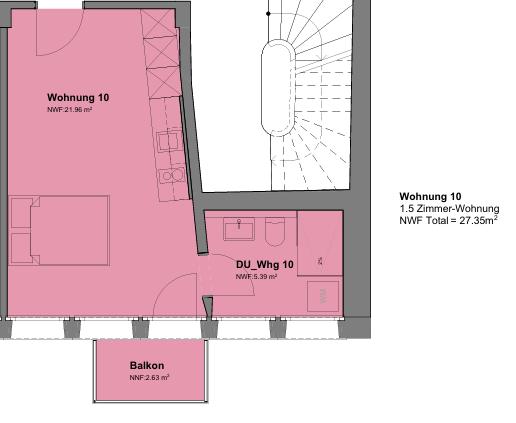 1 ½ rooms apartment