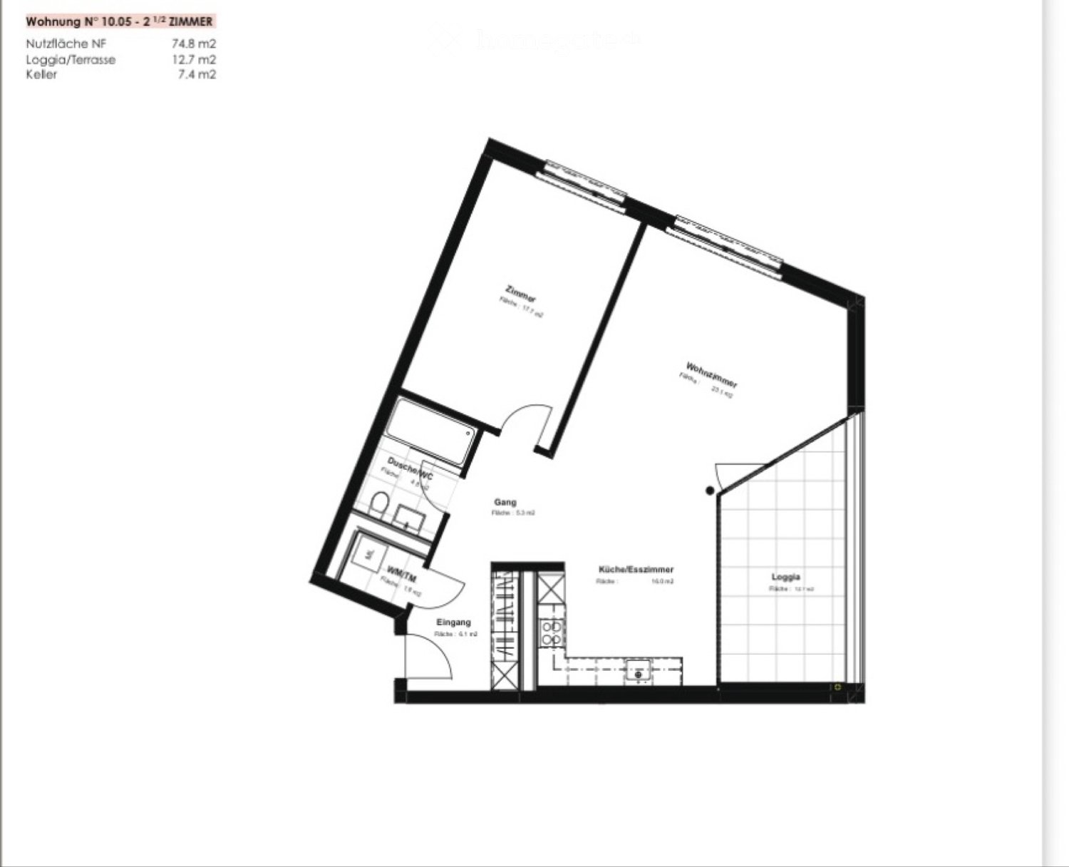 Appartement de 2 pièces