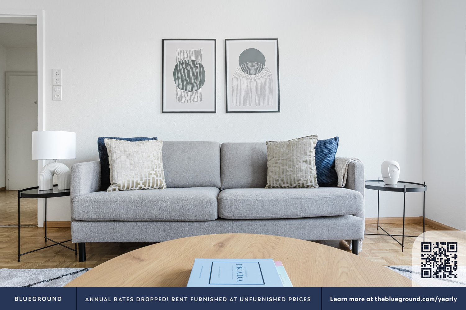 3 rooms furnished flat