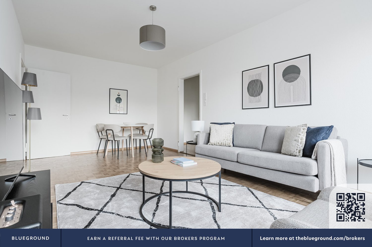 3 rooms furnished flat