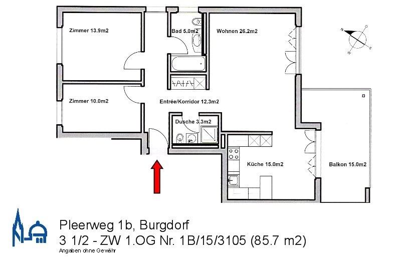 3 ½ rooms apartment