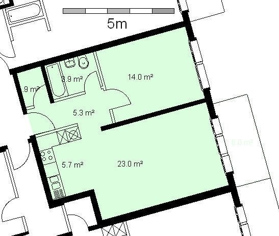 Appartement de 2 pièces