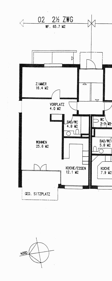 1 ½ rooms apartment