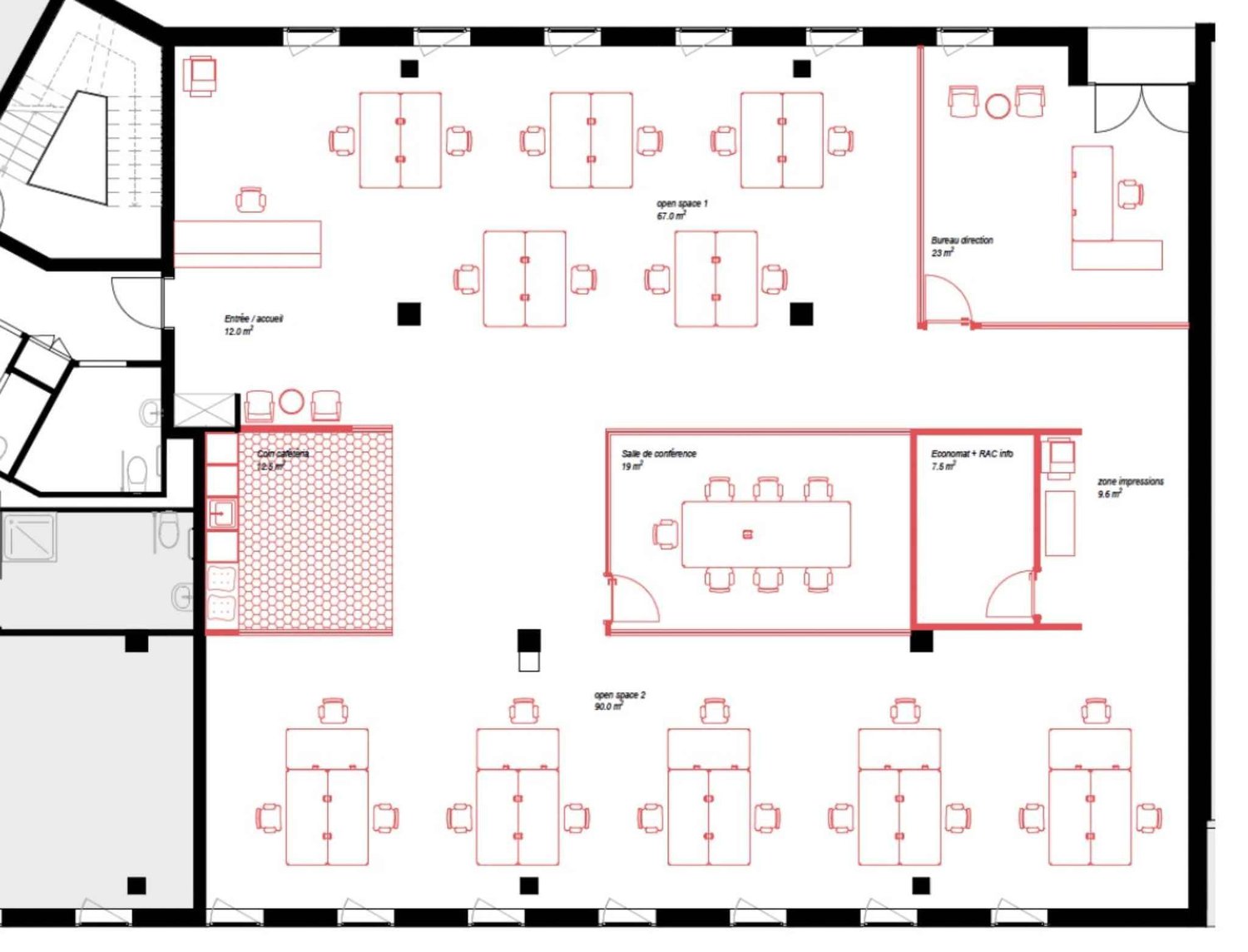 280m² office