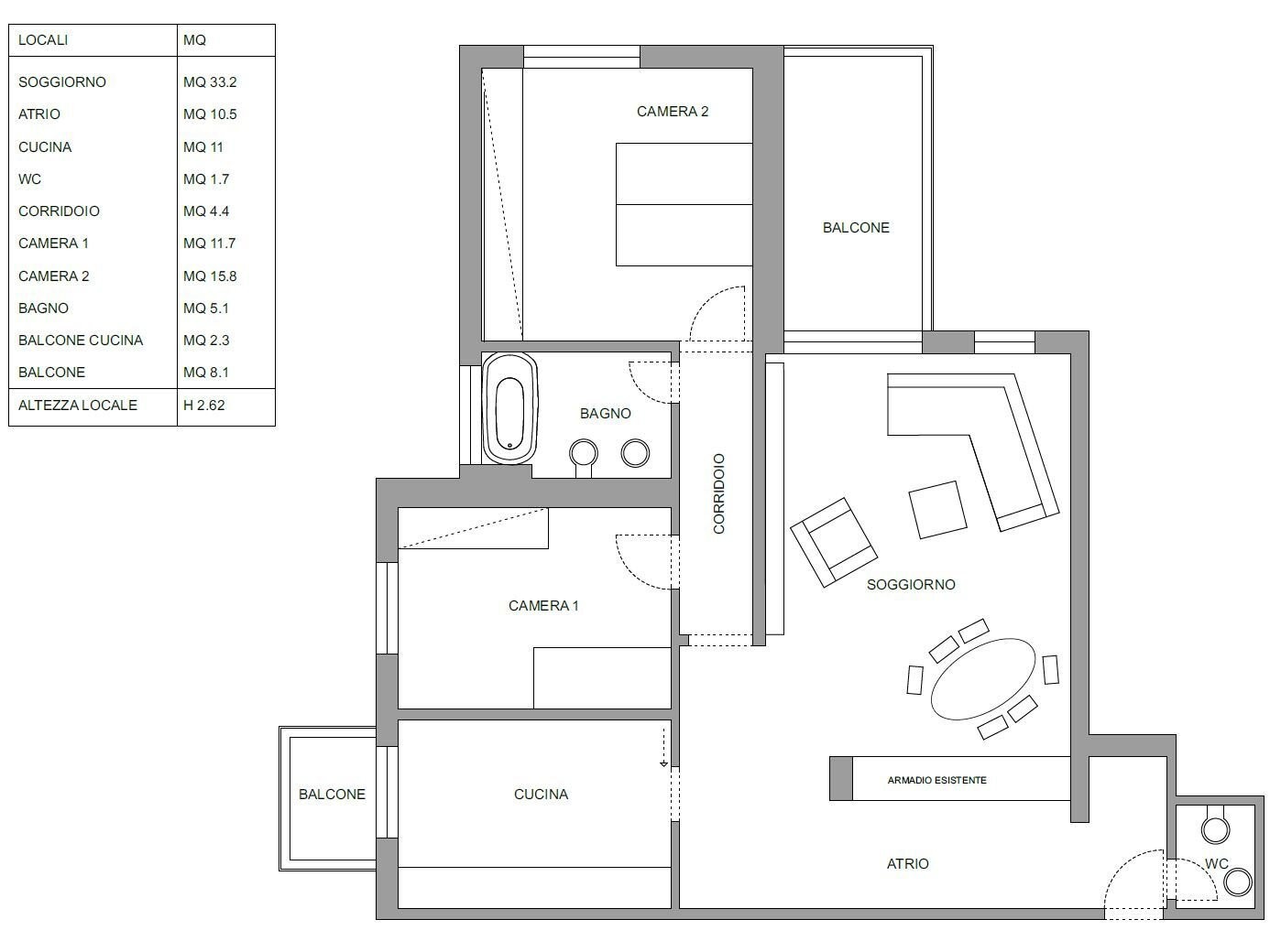 3 ½ pièces appartement