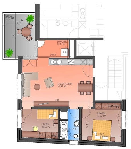 1 ½ Zimmer-Wohnung