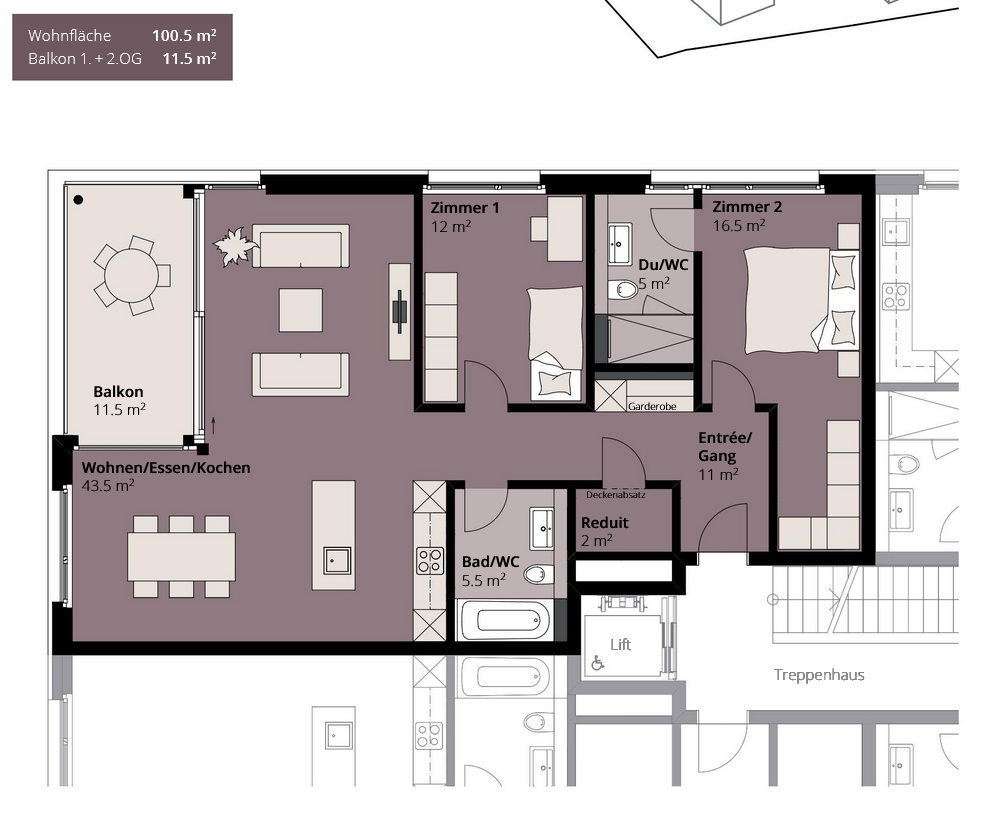 3 ½ pièces appartement