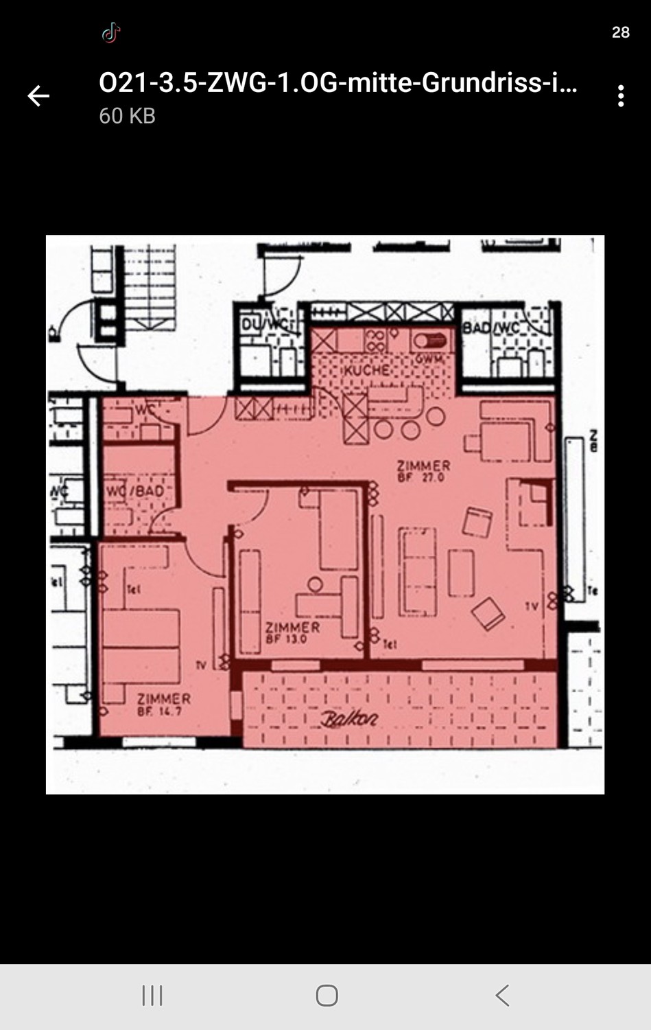 2 ½ rooms apartment