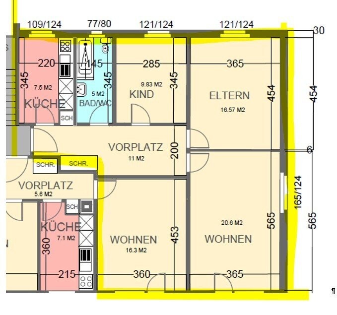4 rooms apartment