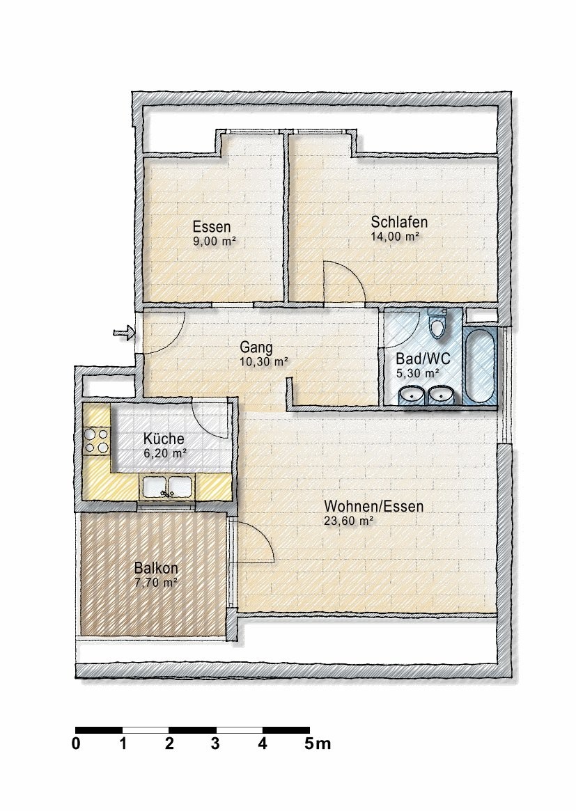 3 rooms apartment, Foto 8 von 8