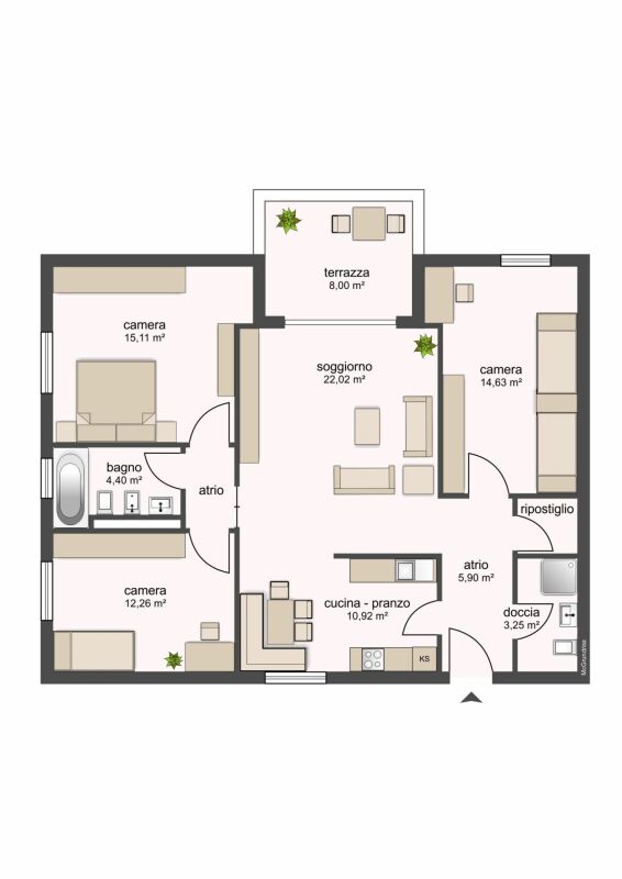 4 ½ rooms apartment, foto 4 di 10