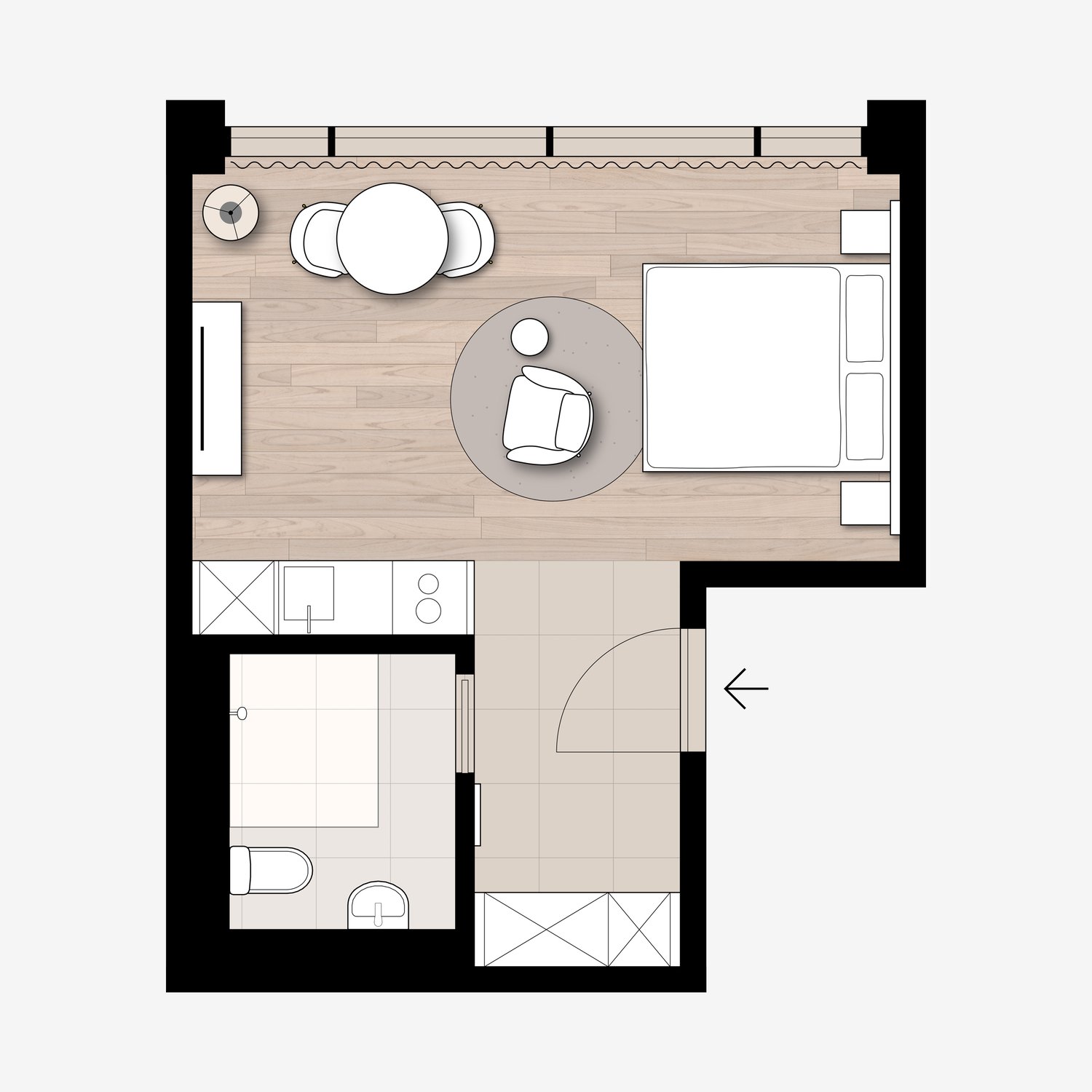 1-Zimmer-möblierte Wohnung, Foto 5 von 10
