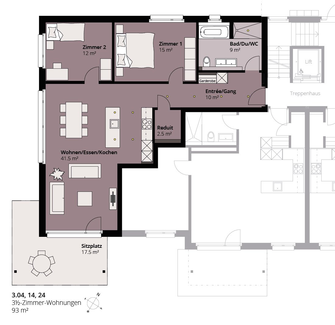2 ½ rooms apartment