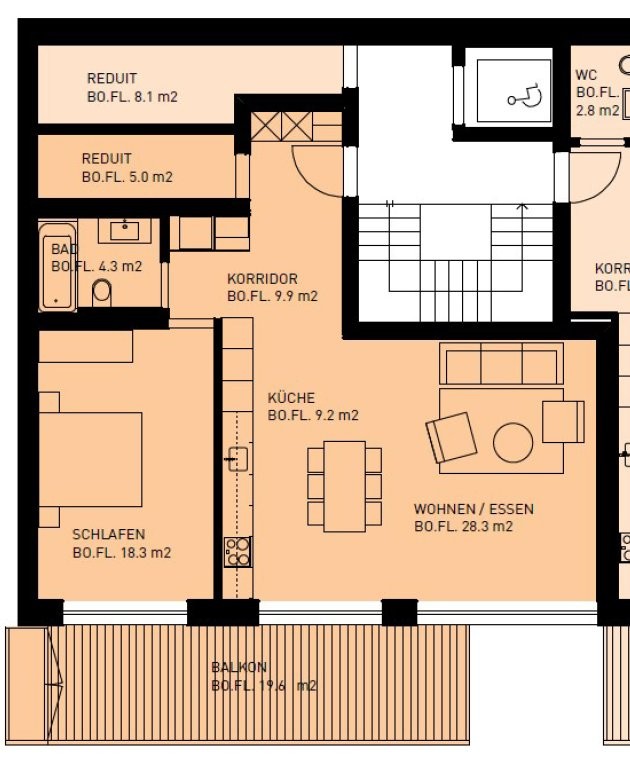 Appartement de 1 ½ pièces