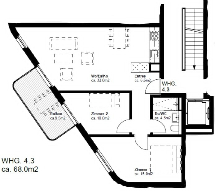 3 ½ rooms apartment