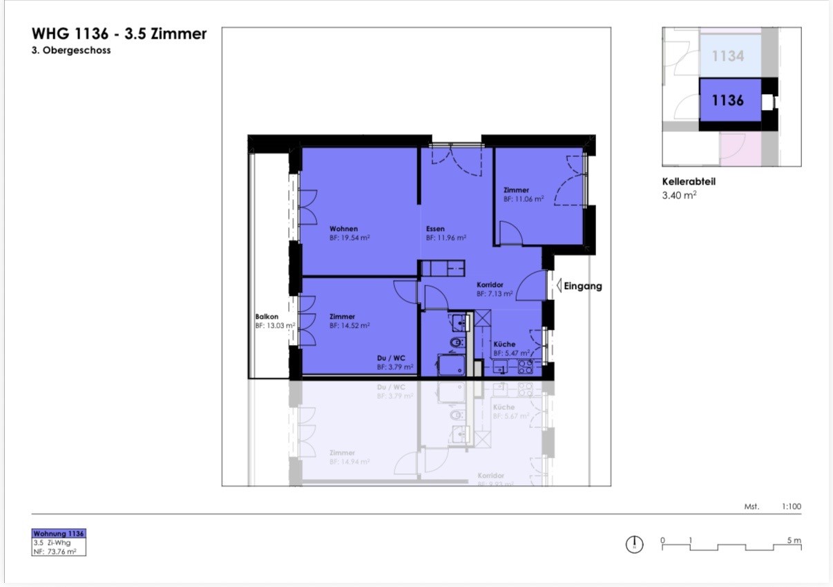 3 ½ rooms apartment