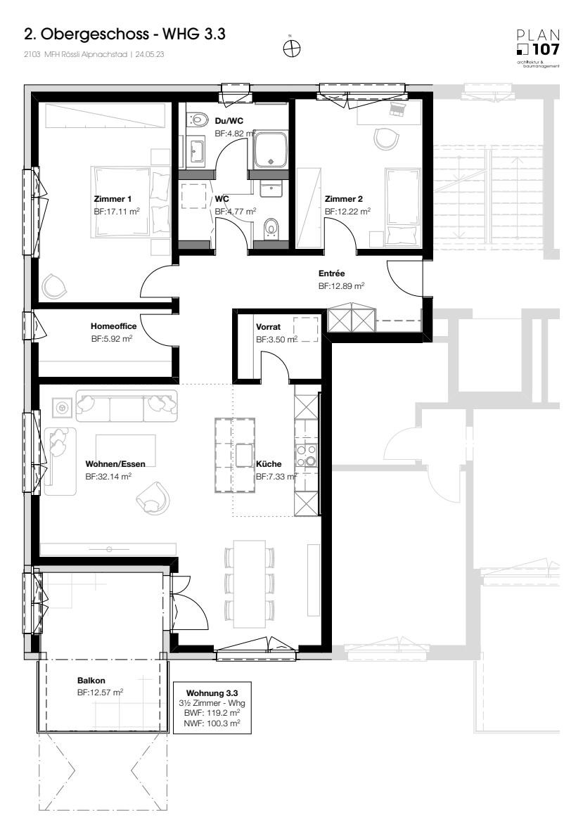 3 ½ pièces appartement