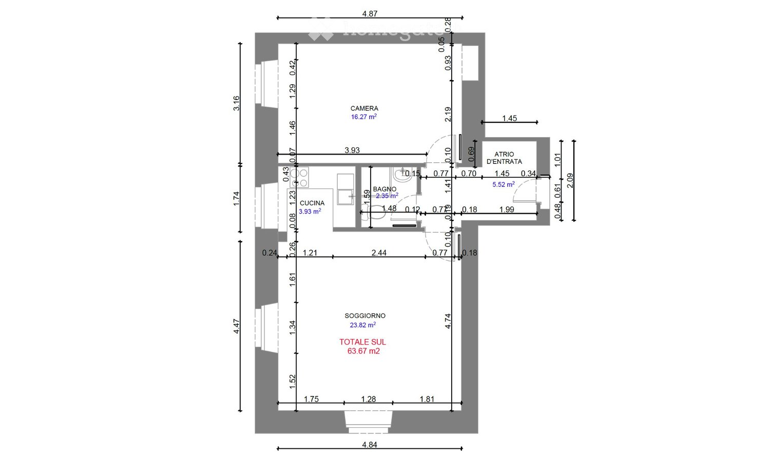 2 rooms apartment