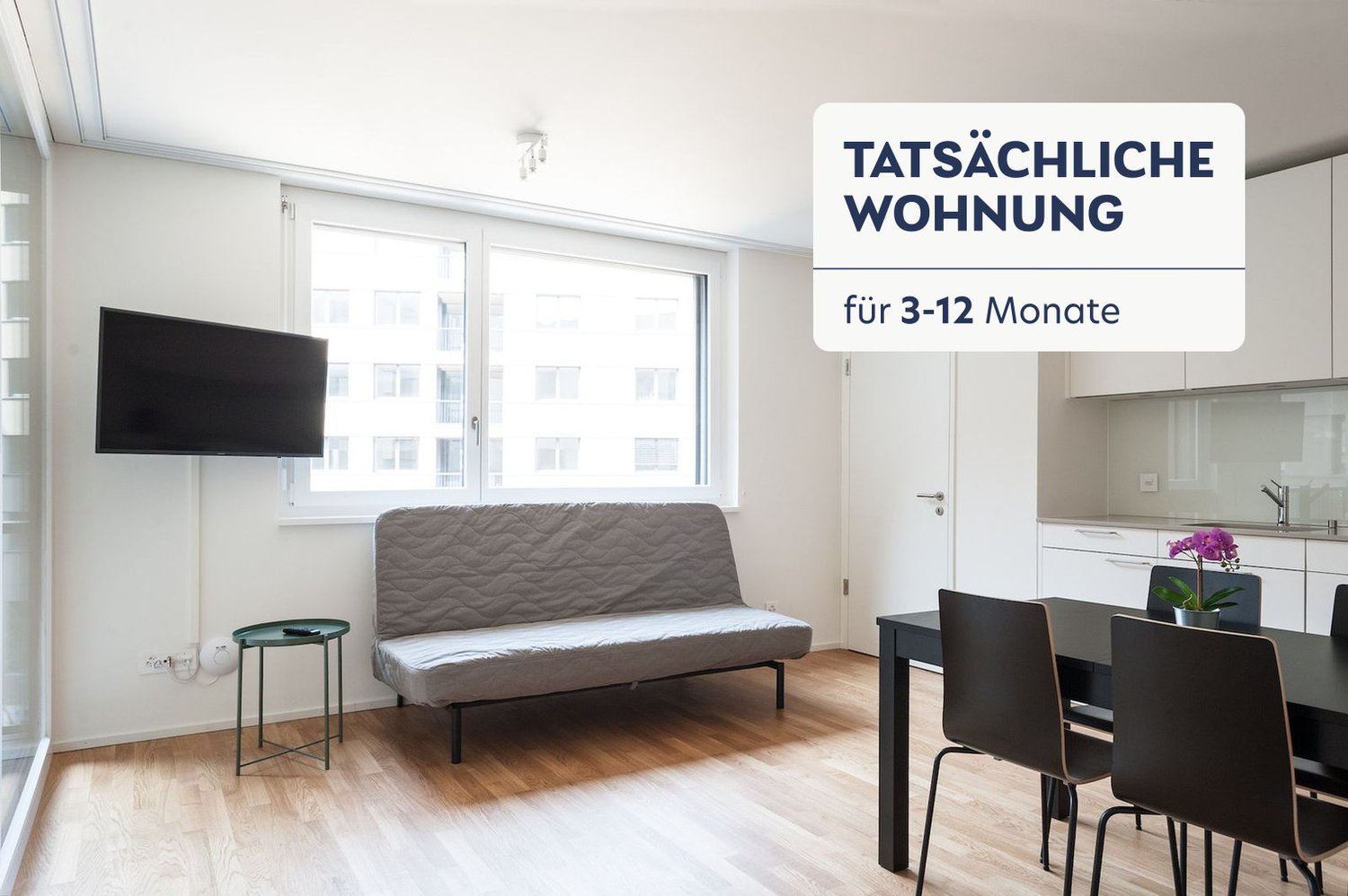 3 rooms furnished flat