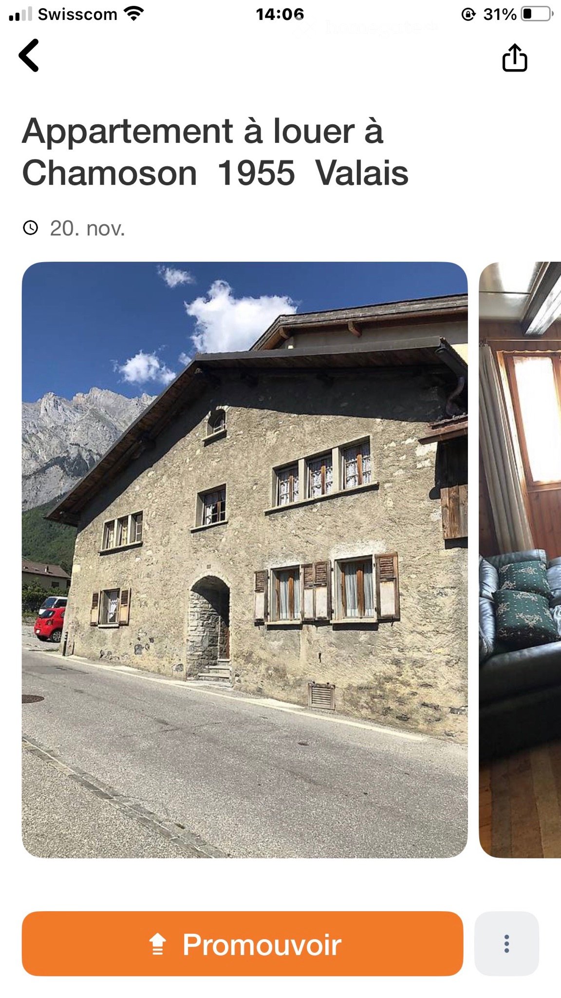 4-Zimmer-Wohnung
Miete im Dorfzentrum. Renovierter alter Bauernhof
Rustikaler Stil – Holz und sichtbare Balken
Auf 2 Etagen plus Dachstock
Geräumige Küche, Wohnzimmer 14 m2, 2 Schlafzimmer
Teilmöbliert
1,050 Chfr inkl. Nebenkosten
1 Parkplatz
Verfügbar ab 1. Oktober 2026
Bitte direkter Telefonkonta, Foto 1 von 5