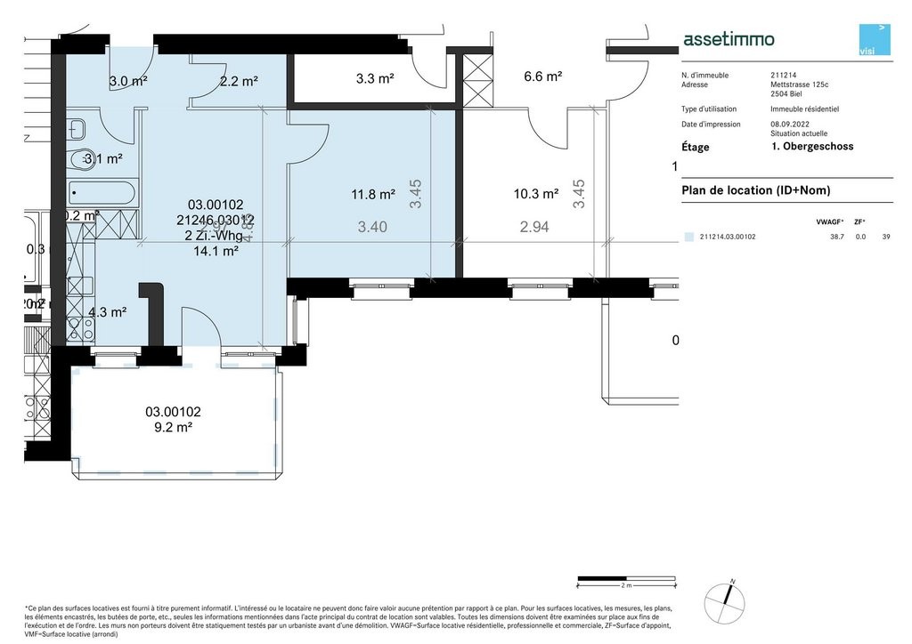 appartement de 1 pièce