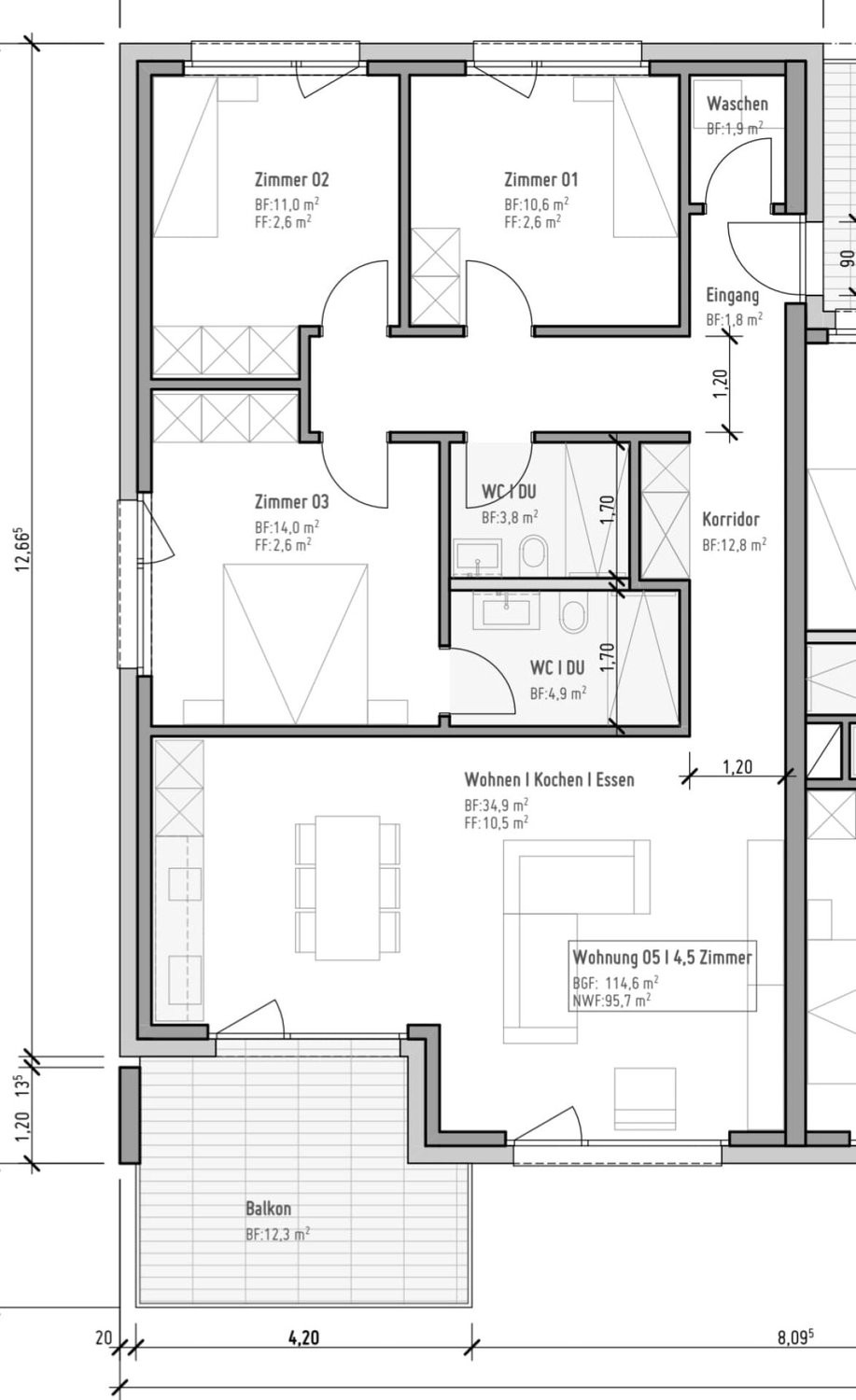 4 ½ rooms apartment