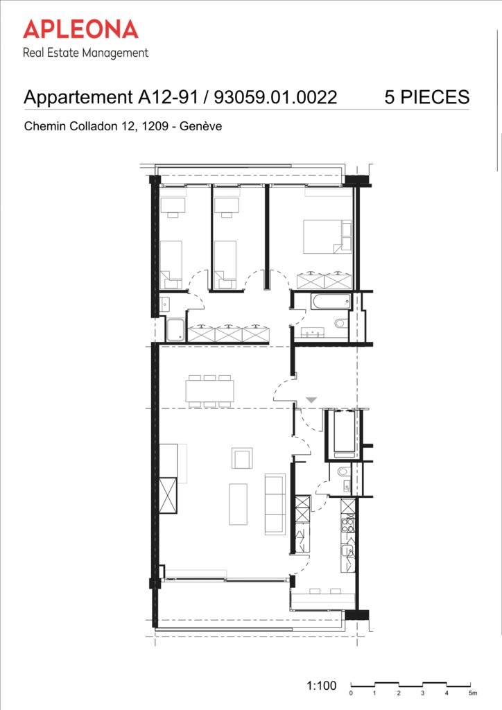 5 rooms apartment