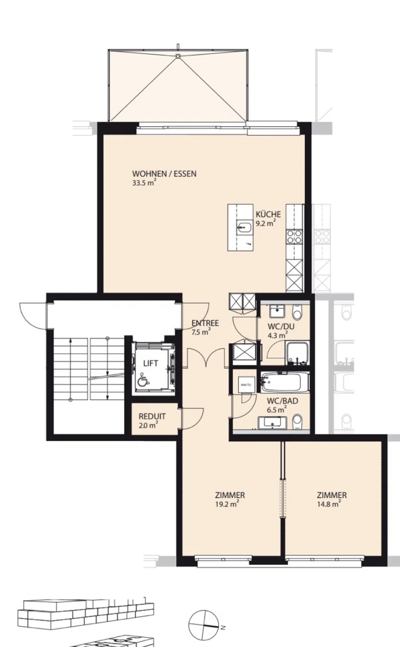 Appartement de 3 ½ pièces