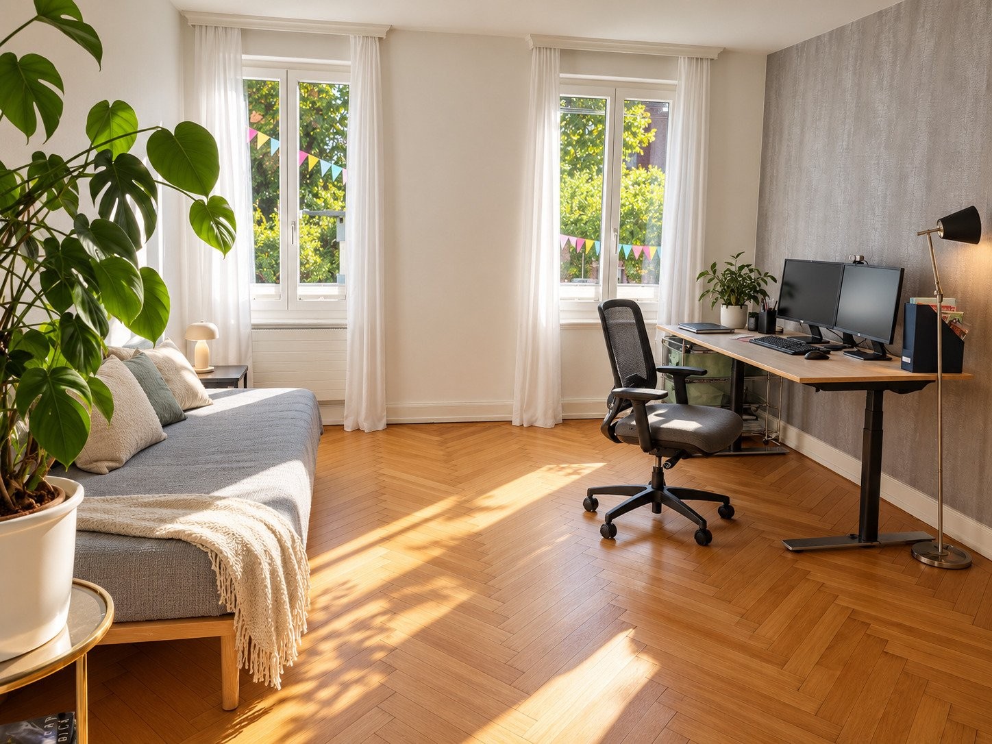 3 rooms furnished flat
