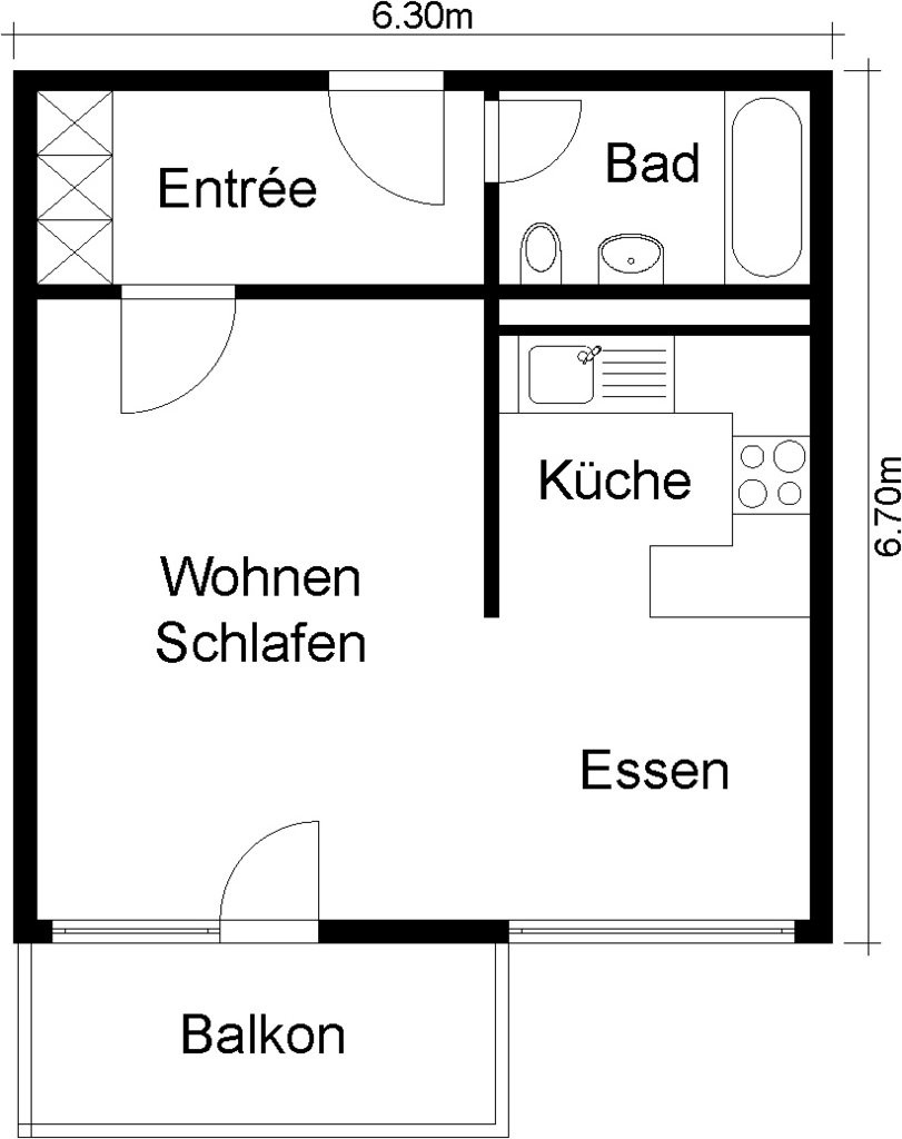 1 ½ rooms apartment