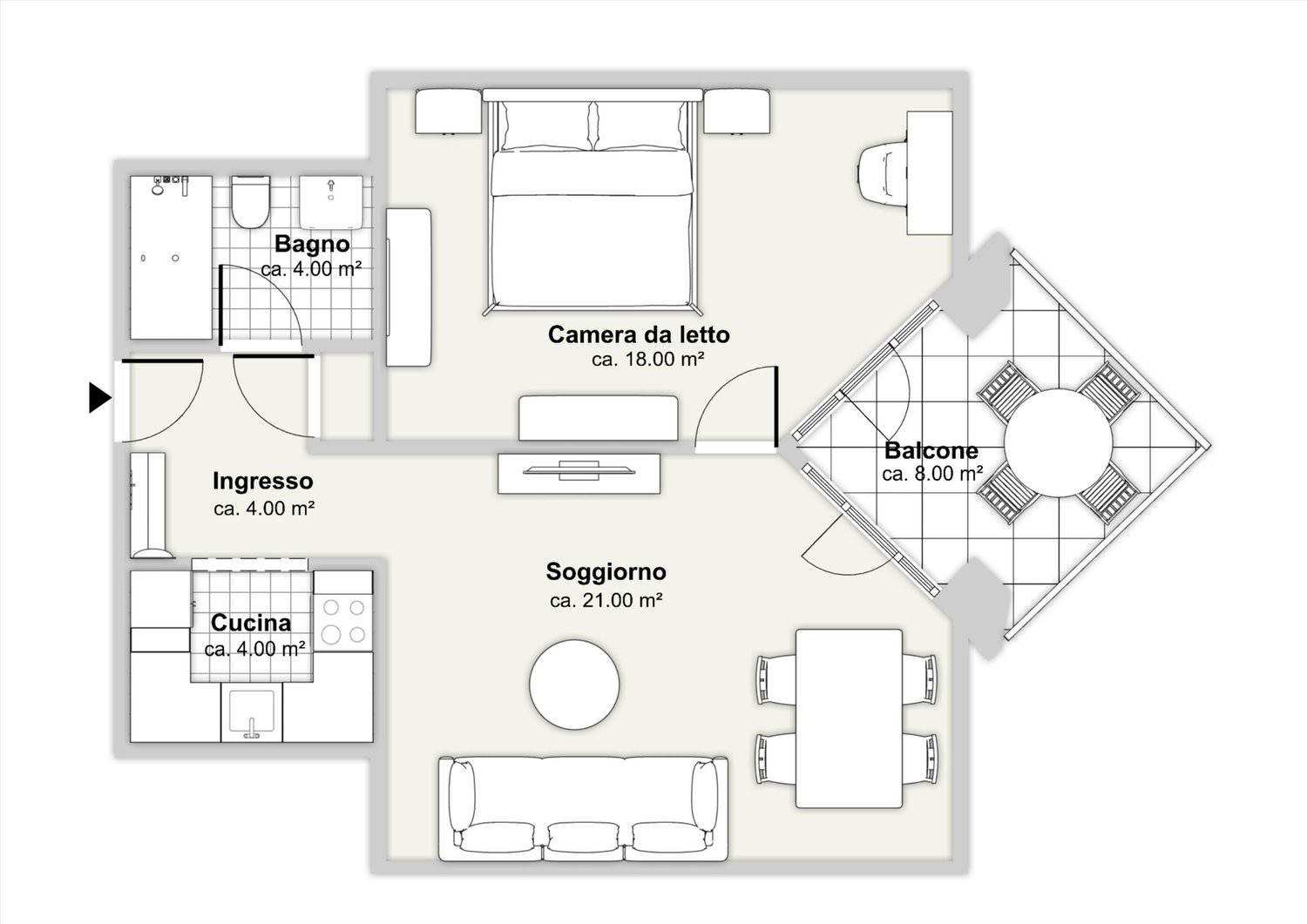 2 ½ rooms apartment