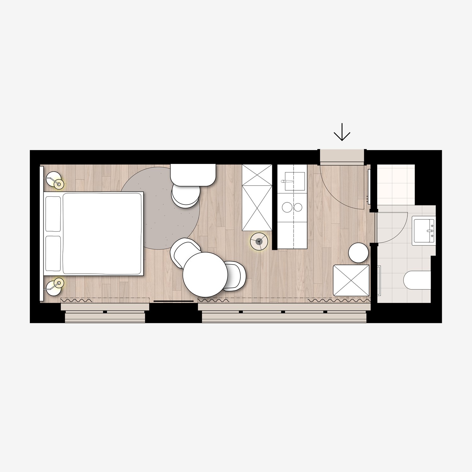 1-Zimmer-Apartment, Foto 8 von 10