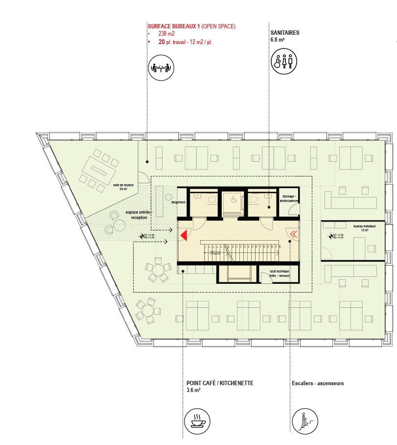 239m² office