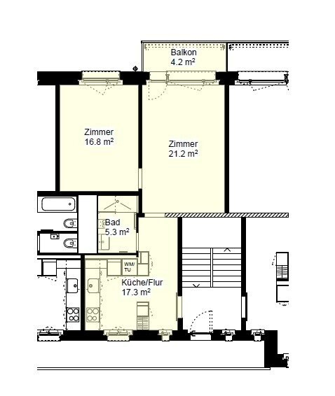 2 rooms apartment
