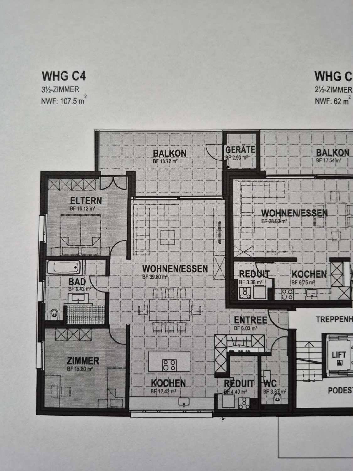 Appartement de 3 ½ pièces