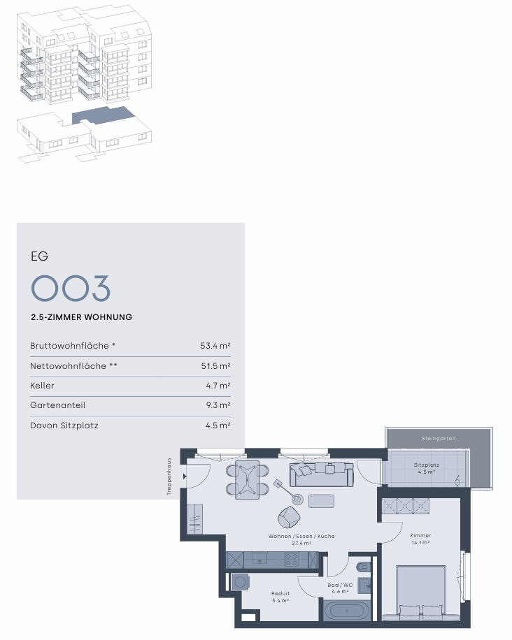 2 ½ rooms apartment