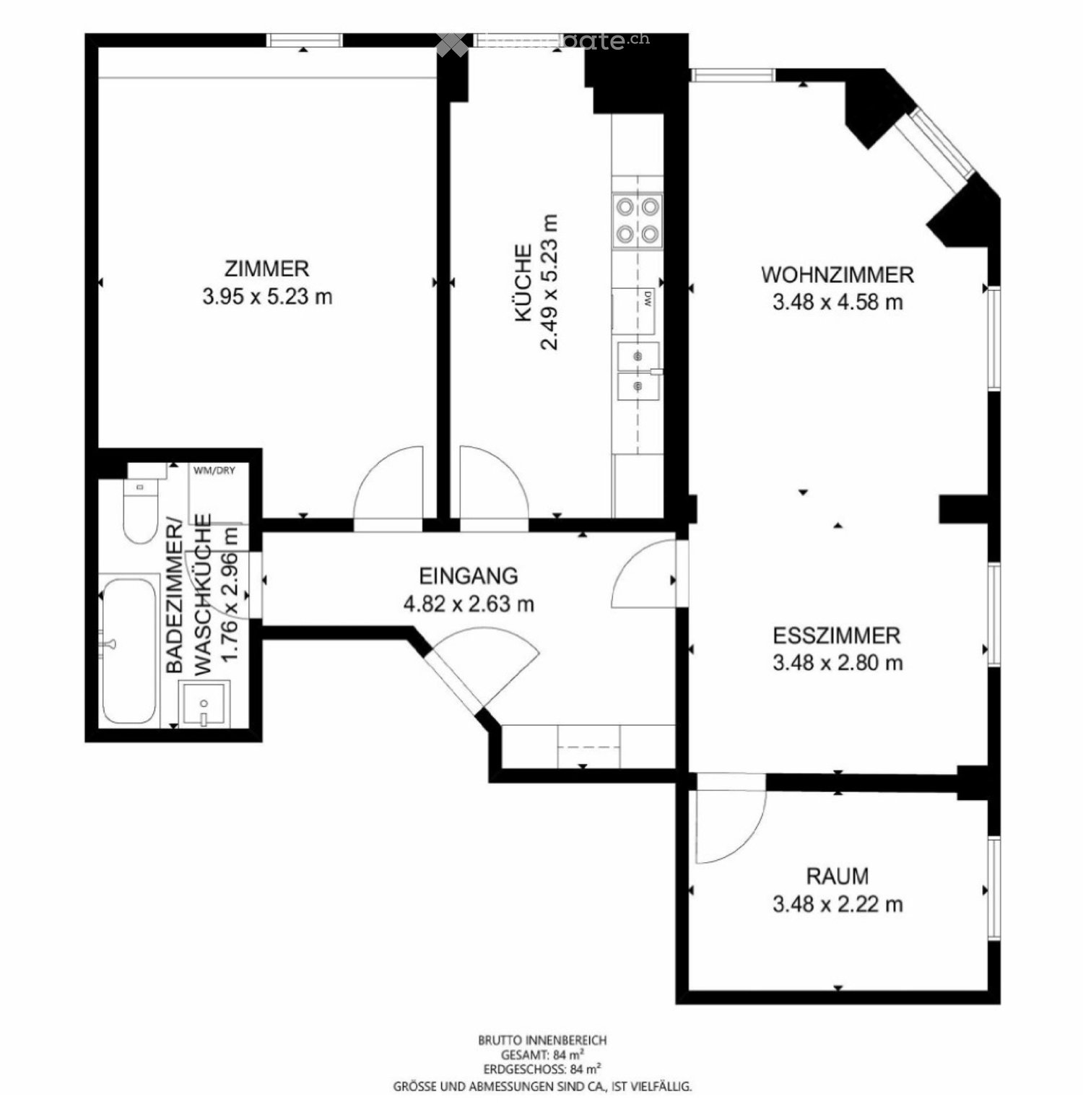 3 rooms apartment
