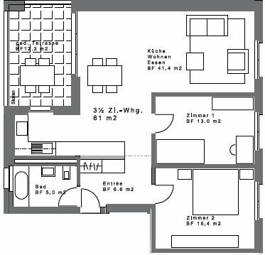 Appartement de 3 ½ pièces