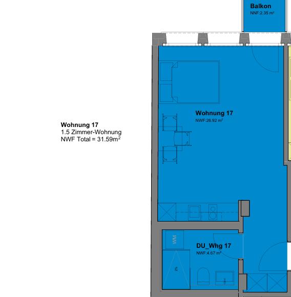 2 ½ rooms apartment