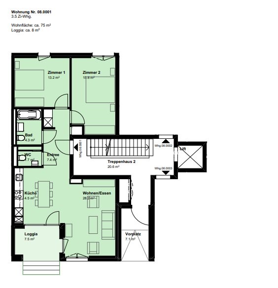 3 ½ pièces appartement