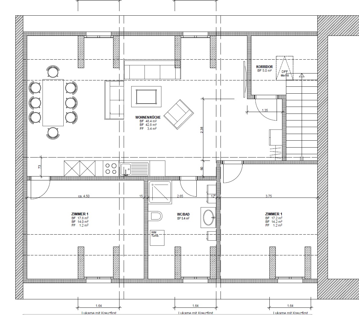 3 ½ rooms roof flat