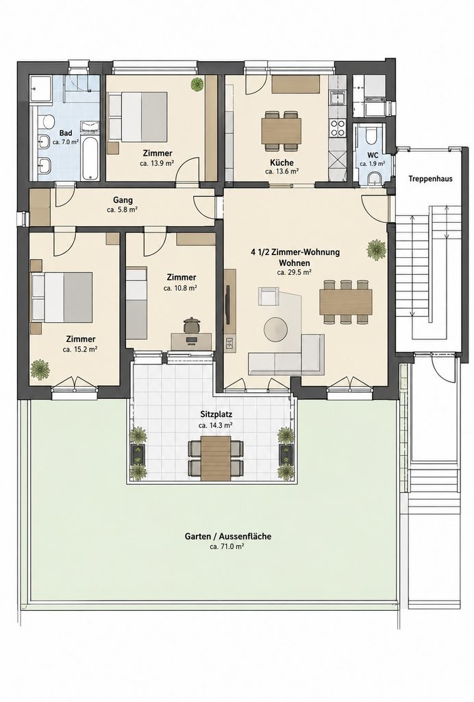 3 ½ rooms apartment