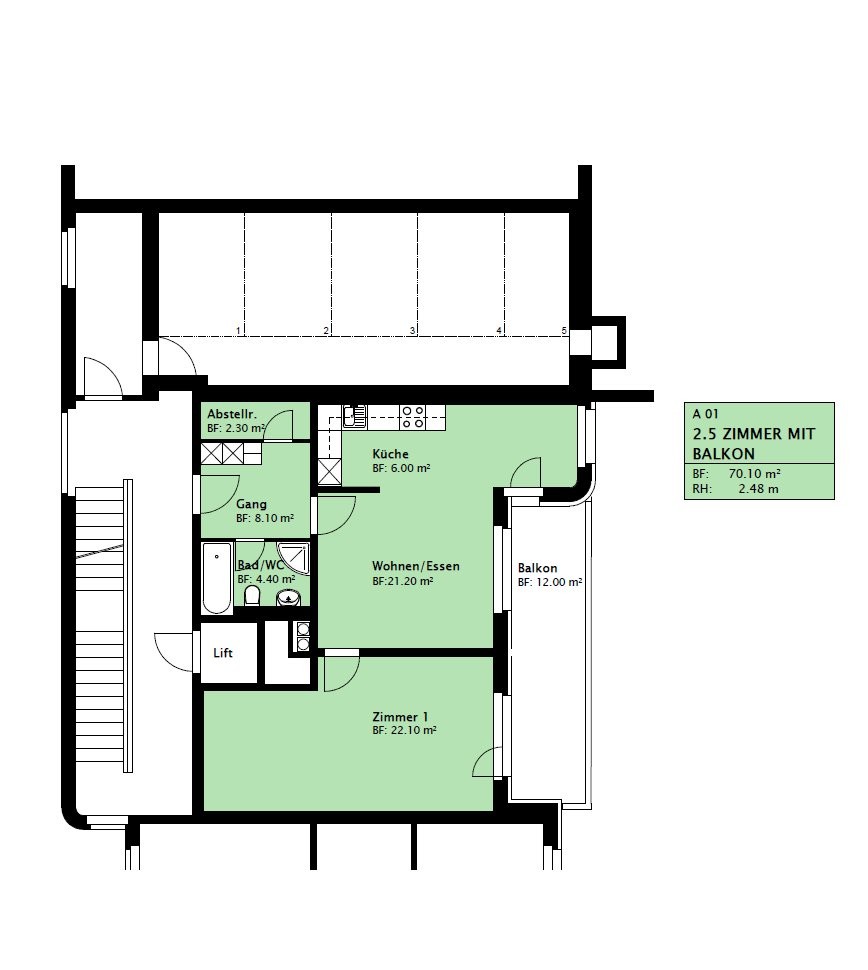 2 ½ pièces appartement