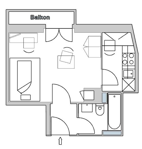 2 room apartment, Foto 8 von 8